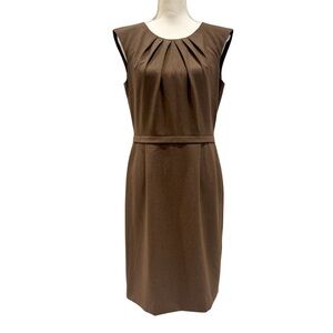 Tahari Sleeveless Sheath Dress | Beige / Tan (8)